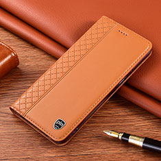 Samsung Galaxy S23 Ultra 5G用手帳型 レザーケース スタンド カバー H05P サムスン オレンジ