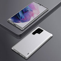 Samsung Galaxy S23 Ultra 5G用シリコンケース ソフトタッチラバー レザー柄 カバー S03 サムスン ホワイト