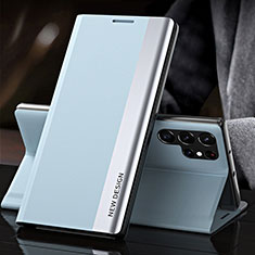 Samsung Galaxy S23 Ultra 5G用手帳型 レザーケース スタンド カバー L01 サムスン ライトブルー
