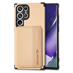 Samsung Galaxy S23 Ultra 5G用極薄ソフトケース シリコンケース 耐衝撃 全面保護 マグネット式 バンパー S04D サムスン ゴールド