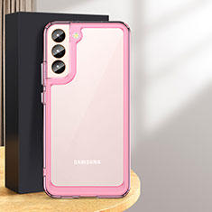 Samsung Galaxy S24 5G用ハイブリットバンパーケース クリア透明 プラスチック カバー M03 サムスン ローズゴールド