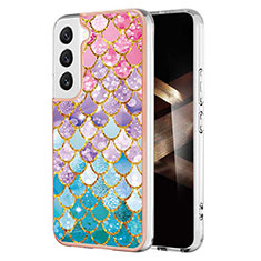 Samsung Galaxy S24 5G用シリコンケース ソフトタッチラバー バタフライ パターン カバー S01 サムスン ピンク
