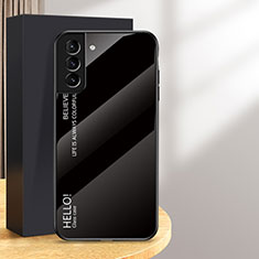 Samsung Galaxy S24 5G用ハイブリットバンパーケース プラスチック 鏡面 虹 グラデーション 勾配色 カバー M02 サムスン ブラック