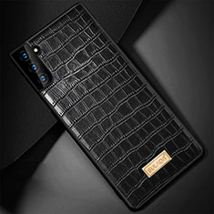 Samsung Galaxy S24 5G用ケース 高級感 手触り良いレザー柄 S08 サムスン ブラック