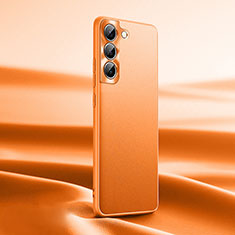 Samsung Galaxy S24 5G用ケース 高級感 手触り良いレザー柄 C07 サムスン オレンジ