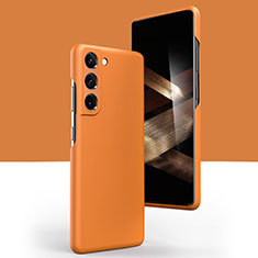Samsung Galaxy S24 5G用ケース 高級感 手触り良いレザー柄 C04 サムスン オレンジ