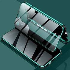 Samsung Galaxy S24 5G用ケース 高級感 手触り良い アルミメタル 製の金属製 360度 フルカバーバンパー 鏡面 カバー M02 サムスン グリーン