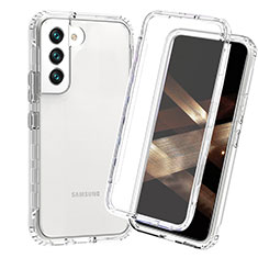 Samsung Galaxy S24 5G用前面と背面 360度 フルカバー 極薄ソフトケース シリコンケース 耐衝撃 全面保護 バンパー 勾配色 透明 サムスン クリア