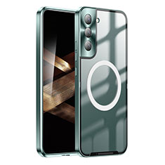 Samsung Galaxy S24 Plus 5G用ケース 高級感 手触り良い メタル兼プラスチック バンパー Mag-Safe 磁気 Magnetic P01 サムスン グリーン