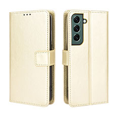 Samsung Galaxy S24 Plus 5G用手帳型 レザーケース スタンド カバー BY5 サムスン ゴールド