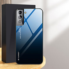 Samsung Galaxy S24 Plus 5G用ハイブリットバンパーケース プラスチック 鏡面 虹 グラデーション 勾配色 カバー サムスン ネイビー