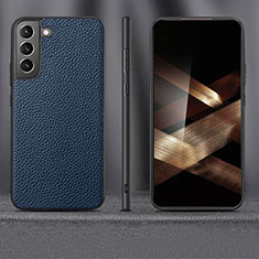 Samsung Galaxy S24 Plus 5G用ケース 高級感 手触り良いレザー柄 サムスン ネイビー