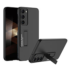 Samsung Galaxy S24 Plus 5G用ハードケース プラスチック 質感もマット カバー スタンド AC1 サムスン ブラック