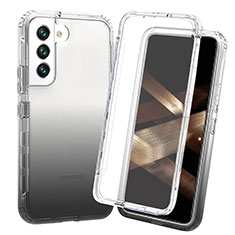 Samsung Galaxy S24 Plus 5G用前面と背面 360度 フルカバー 極薄ソフトケース シリコンケース 耐衝撃 全面保護 バンパー 勾配色 透明 サムスン ブラック