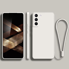 Samsung Galaxy S24 Plus 5G用360度 フルカバー極薄ソフトケース シリコンケース 耐衝撃 全面保護 バンパー サムスン ホワイト