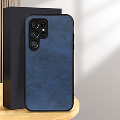 Samsung Galaxy S24 Ultra 5G用ケース 高級感 手触り良いレザー柄 B03H サムスン ネイビー