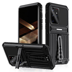 Samsung Galaxy S24 Ultra 5G用ハイブリットバンパーケース スタンド プラスチック 兼シリコーン カバー サムスン ブラック