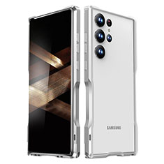 Samsung Galaxy S24 Ultra 5G用ケース 高級感 手触り良い アルミメタル 製の金属製 バンパー カバー LK1 サムスン シルバー