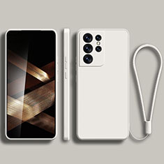 Samsung Galaxy S24 Ultra 5G用360度 フルカバー極薄ソフトケース シリコンケース 耐衝撃 全面保護 バンパー S02 サムスン ホワイト