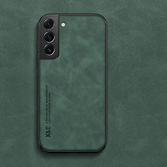 Samsung Galaxy S25 5G用ケース 高級感 手触り良いレザー柄 C02 サムスン グリーン