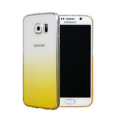 Samsung Galaxy S6 Duos SM-G920F G9200用ハードケース グラデーション 勾配色 クリア透明 サムスン イエロー