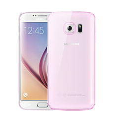 Samsung Galaxy S6 Duos SM-G920F G9200用極薄ソフトケース シリコンケース 耐衝撃 全面保護 クリア透明 H01 サムスン ピンク