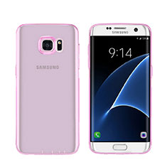 Samsung Galaxy S7 Edge G935F用極薄ソフトケース シリコンケース 耐衝撃 全面保護 クリア透明 サムスン ピンク