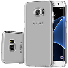 Samsung Galaxy S7 Edge G935F用極薄ソフトケース シリコンケース 耐衝撃 全面保護 クリア透明 H01 サムスン グレー