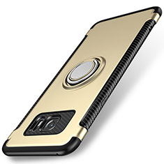 Samsung Galaxy S7 Edge G935F用ハイブリットバンパーケース プラスチック アンド指輪 マグネット式 サムスン ゴールド