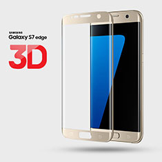 Samsung Galaxy S7 Edge G935F用強化ガラス 液晶保護フィルム 3D サムスン ゴールド