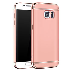 Samsung Galaxy S7 G930F G930FD用ケース 高級感 手触り良い メタル兼プラスチック バンパー M01 サムスン ローズゴールド
