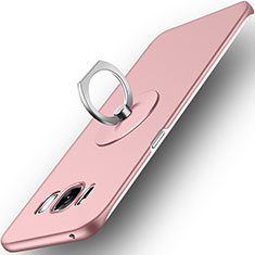 Samsung Galaxy S8用ハードケース プラスチック 質感もマット アンド指輪 サムスン ピンク