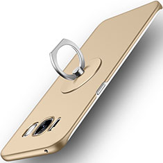 Samsung Galaxy S8用ハードケース プラスチック 質感もマット アンド指輪 サムスン ゴールド