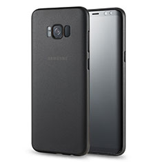 Samsung Galaxy S8用極薄ケース クリア透明 プラスチック サムスン ブラック