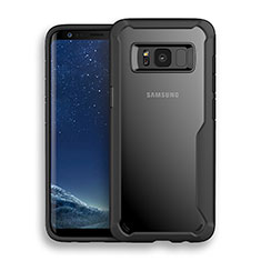 Samsung Galaxy S8用ハイブリットバンパーケース クリア透明 プラスチック サムスン ブラック