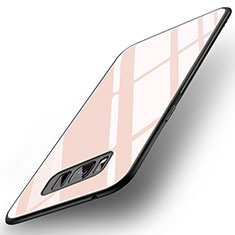 Samsung Galaxy S8用ハイブリットバンパーケース プラスチック 鏡面 カバー サムスン ピンク