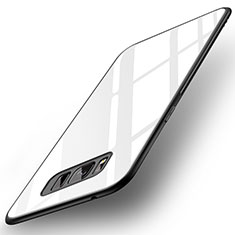 Samsung Galaxy S8用ハイブリットバンパーケース プラスチック 鏡面 カバー サムスン ホワイト