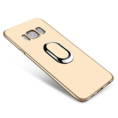 Samsung Galaxy S8用ハードケース プラスチック 質感もマット アンド指輪 A01 サムスン ゴールド