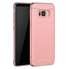 Samsung Galaxy S8用ケース 高級感 手触り良い メタル兼プラスチック バンパー サムスン ローズゴールド