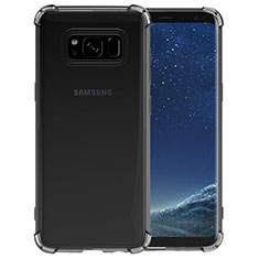 Samsung Galaxy S8用極薄ソフトケース シリコンケース 耐衝撃 全面保護 クリア透明 T10 サムスン グレー