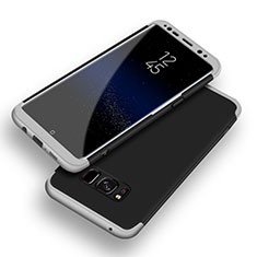 Samsung Galaxy S8用ハードケース プラスチック 質感もマット 前面と背面 360度 フルカバー Q03 サムスン シルバー