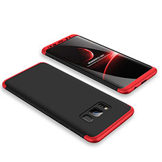 Samsung Galaxy S8用ハードケース プラスチック 質感もマット 前面と背面 360度 フルカバー M01 サムスン レッド・ブラック
