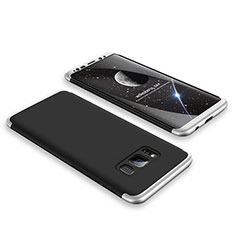 Samsung Galaxy S8用ハードケース プラスチック 質感もマット 前面と背面 360度 フルカバー M01 サムスン シルバー