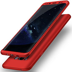 Samsung Galaxy S8用ハードケース プラスチック 質感もマット 前面と背面 360度 フルカバー Q02 サムスン レッド
