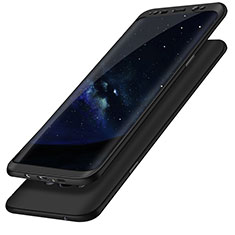 Samsung Galaxy S8用ハードケース プラスチック 質感もマット 前面と背面 360度 フルカバー Q02 サムスン ブラック
