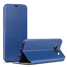Samsung Galaxy S8用手帳型 レザーケース スタンド カバー P01 サムスン ネイビー