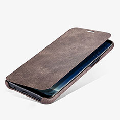 Samsung Galaxy S8用手帳型 レザーケース スタンド L03 サムスン ブラウン