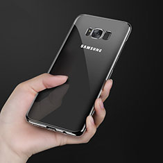 Samsung Galaxy S8用極薄ソフトケース シリコンケース 耐衝撃 全面保護 クリア透明 H09 サムスン ブラック