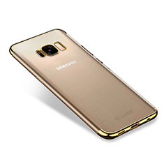 Samsung Galaxy S8 Plus用極薄ソフトケース シリコンケース 耐衝撃 全面保護 クリア透明 H01 サムスン ゴールド