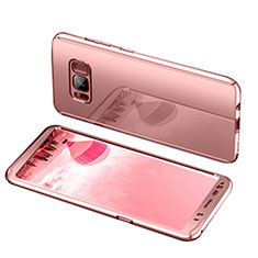 Samsung Galaxy S8 Plus用ハードケース プラスチック 質感もマット 前面と背面 360度 フルカバー サムスン ローズゴールド